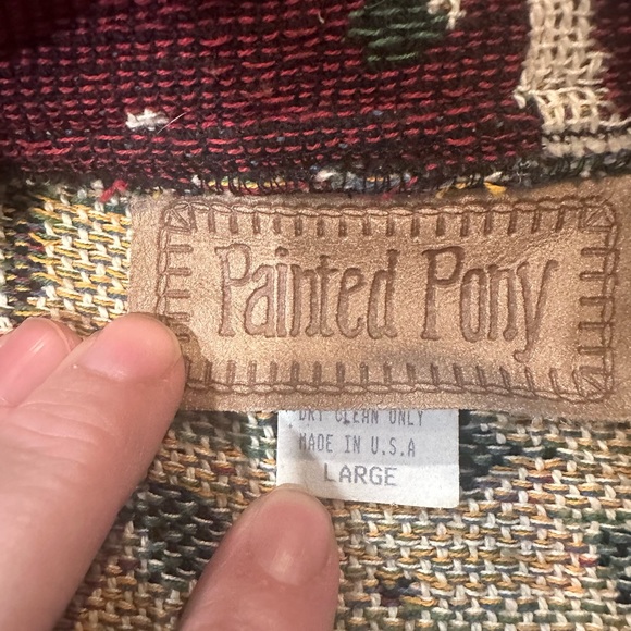 Vintage Painted Pony Tapestry Jacket-Size Large - Picture 3 of 6